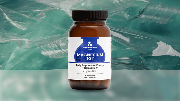 A bottle of Magnesium 101 for Plastic Free July