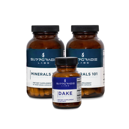 Bottles of Minerals 101 and DAKE™ shown