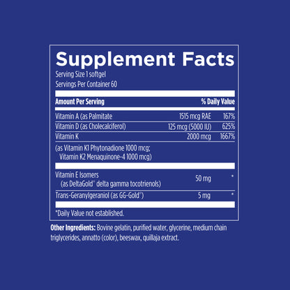 DAKE™ Nutrition Label shown